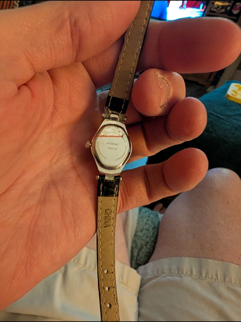 Vintage Silver Women's Analog Watch with Black Leather Strap With Brand New Batt